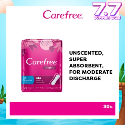 CAREFREE Original Unscented Panty Liners 30s