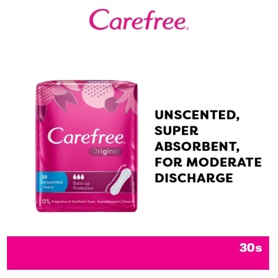 CAREFREE Original Unscented Panty Liners 30s