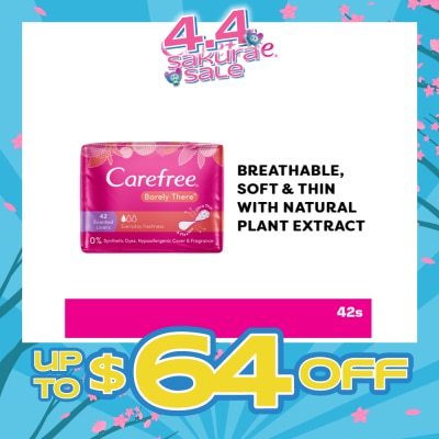 CAREFREE - Carefree Barely There Scented Shower Fresh Panty Liners 42s