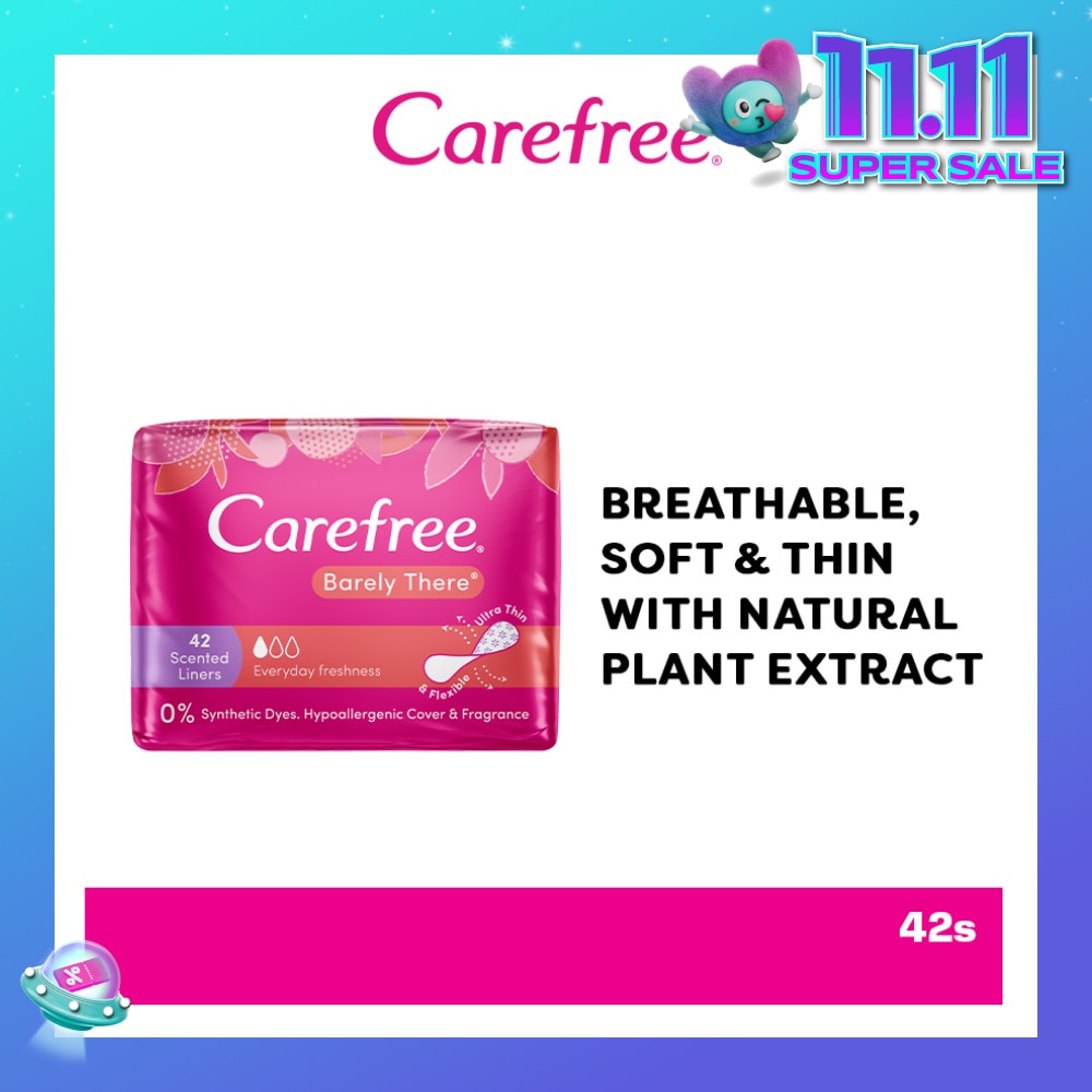 Carefree Barely There Scented Shower Fresh Panty Liners 42s