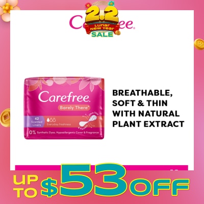 CAREFREE Carefree Barely There Scented Shower Fresh Panty Liners 42s