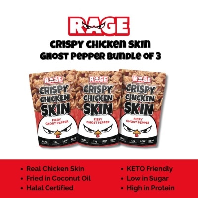 RAGE - Crispy Chicken Skin Fiery Ghost Pepper 50g x 3s
