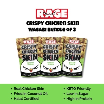 RAGE - Crispy Chicken Skin Wasabi Punch 50g x 3s