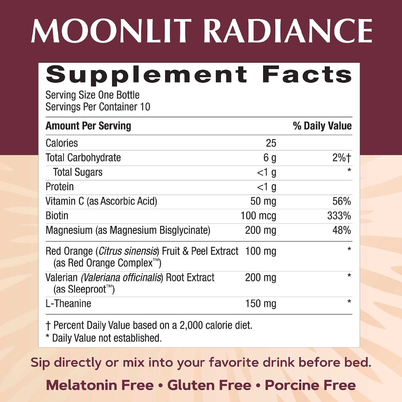 Moonlit Radiance Beauty Sleep Shot Mango Flavor 50ml x 10s