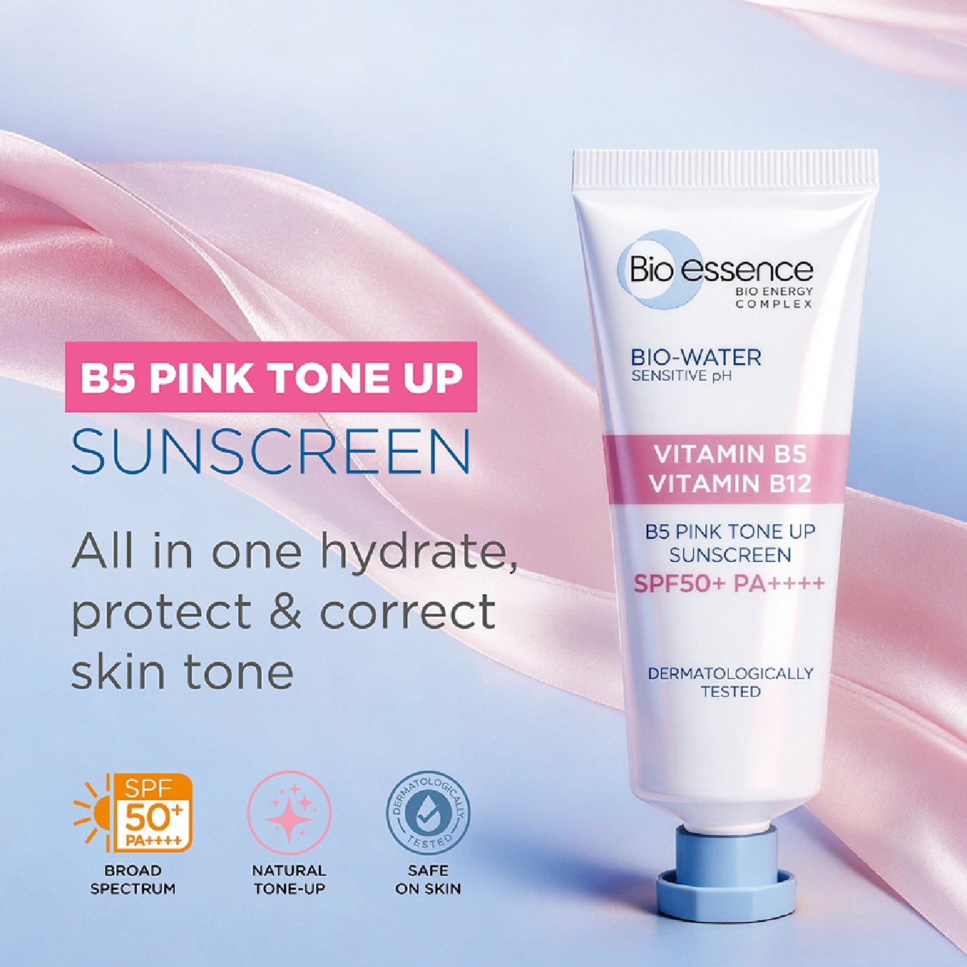 Bio-Water B5 Pink Tone Up Sunscreen SPF50+ PA++++ 30ml image