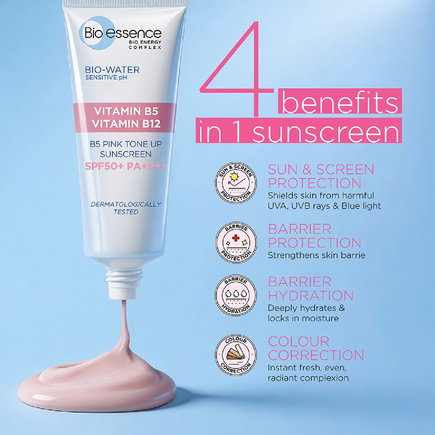 Bio-Water B5 Pink Tone Up Sunscreen SPF50+ PA++++ 30ml image