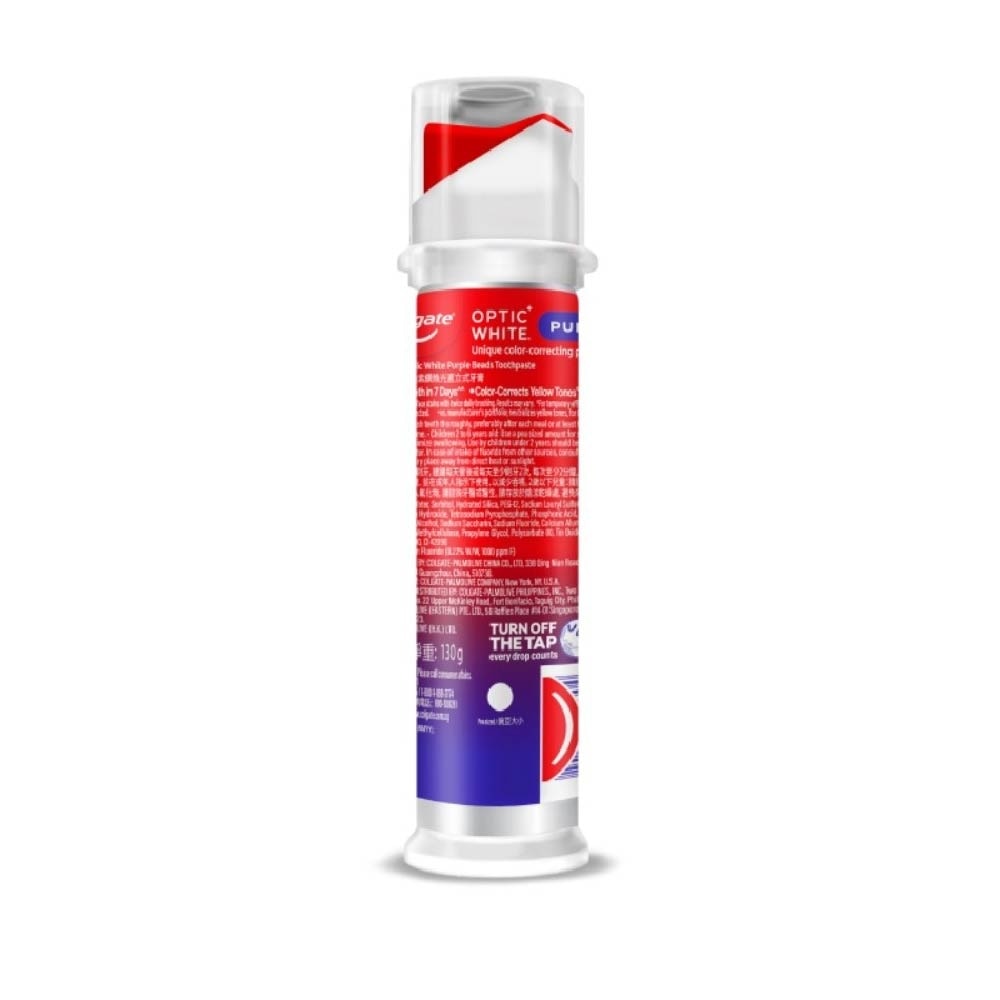 Optic White Purple Beads Pump Toothpaste 130g
