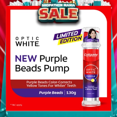 COLGATE - Optic White Purple Beads Pump Toothpaste IU Limited Edition 130g