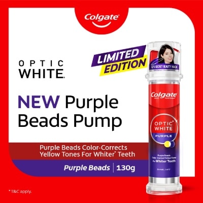 COLGATE - Optic White Purple Beads Pump Toothpaste IU Limited Edition 130g
