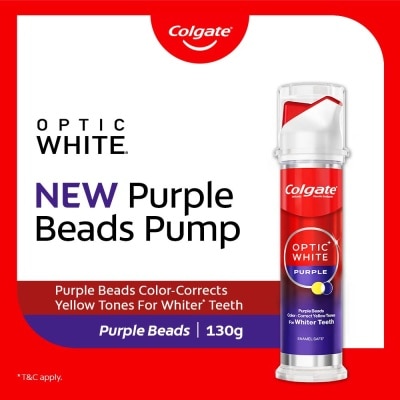 COLGATE - Optic White Purple Beads Pump Toothpaste 130g