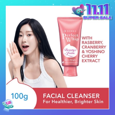 SENKA Perfect Whip Berry Bright Gentle Exfoliation Beauty FoamFacial Cleanser 100g