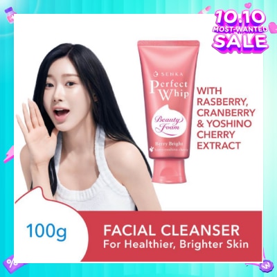 SENKA Perfect Whip Berry Bright Gentle Exfoliation Beauty FoamFacial Cleanser 100g