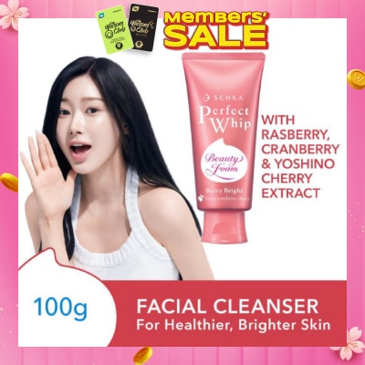 SENKA Perfect Whip Berry Bright Gentle Exfoliation Beauty FoamFacial Cleanser 100g
