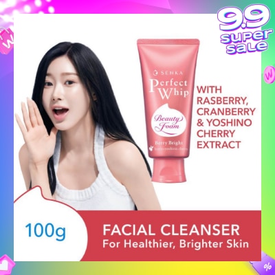 SENKA Perfect Whip Berry Bright Gentle Exfoliation Beauty FoamFacial Cleanser 100g