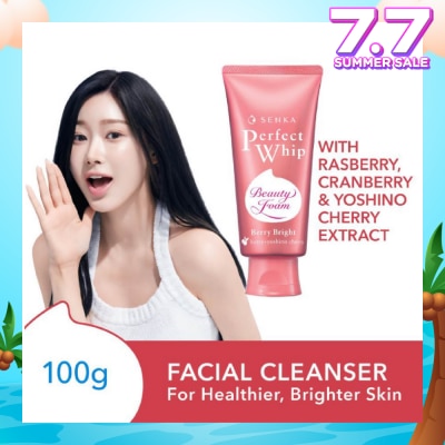 SENKA Perfect Whip Berry Bright Gentle Exfoliation Beauty FoamFacial Cleanser 100g (Expiry: Dec`2025)