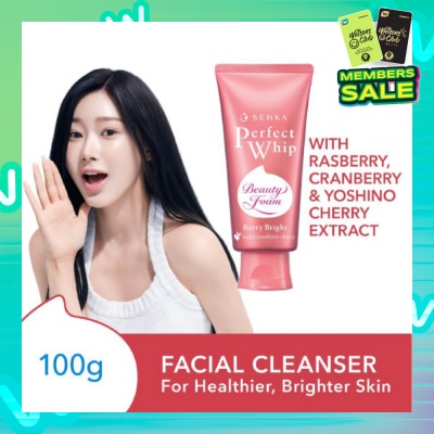 SENKA Perfect Whip Berry Bright Gentle Exfoliation Beauty FoamFacial Cleanser 100g