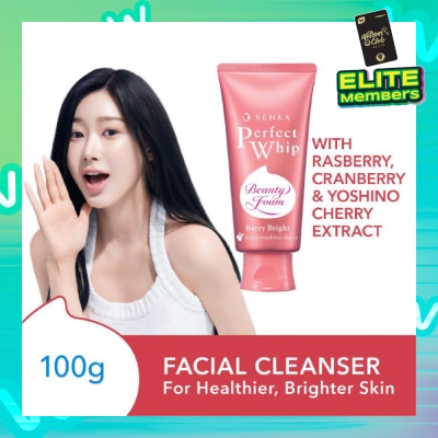 SENKA Perfect Whip Berry Bright Gentle Exfoliation Beauty FoamFacial Cleanser 100g