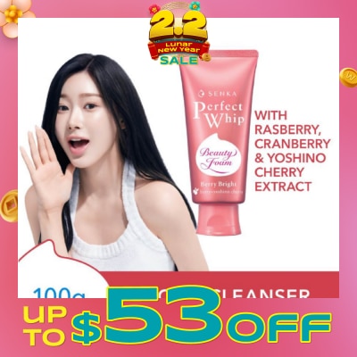 SENKA Perfect Whip Berry Bright Gentle Exfoliation Beauty FoamFacial Cleanser 100g