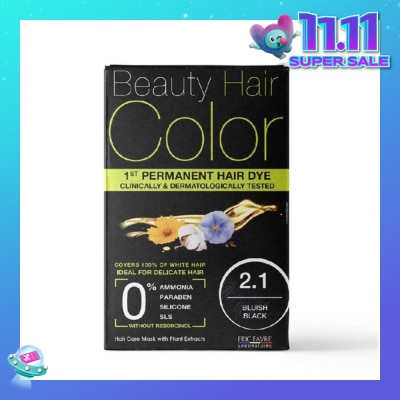 BEAUTY HAIR COLOR 1st Permanent Hair Dye 2.1 Bluish Black (Covers 100% White Hair) 160ml