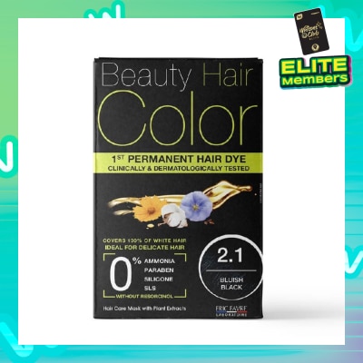 BEAUTY HAIR COLOR 1st Permanent Hair Dye 2.1 Bluish Black (Covers 100% White Hair) 160ml