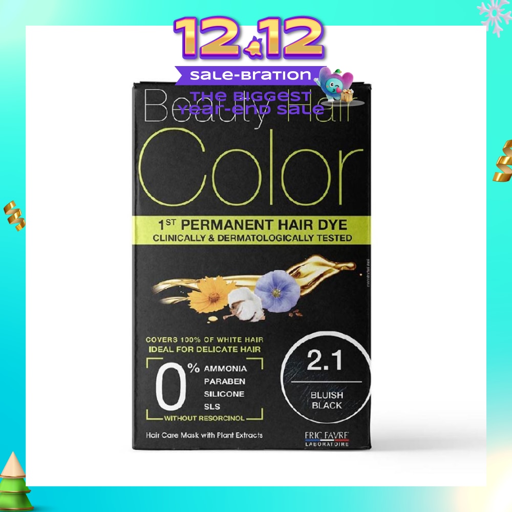 1st Permanent Hair Dye 2.1 Bluish Black (Covers 100% White Hair) 160ml