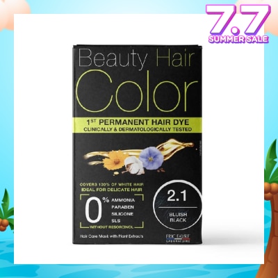 BEAUTY HAIR COLOR 1st Permanent Hair Dye 2.1 Bluish Black (Covers 100% White Hair) 160ml