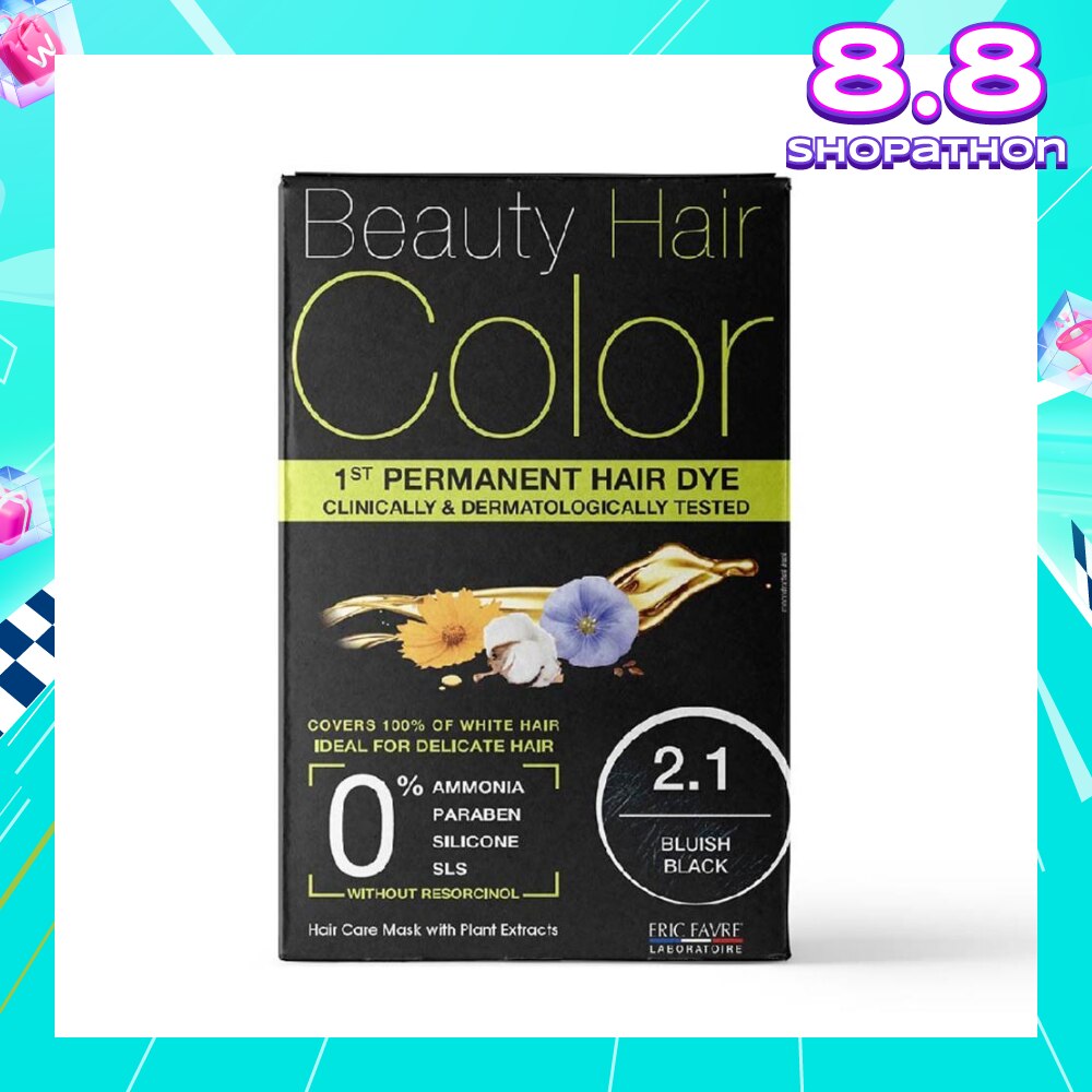 1st Permanent Hair Dye 2.1 Bluish Black (Covers 100% White Hair) 160ml