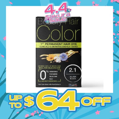 BEAUTY HAIR COLOR - 1st Permanent Hair Dye 2.1 Bluish Black (Covers 100% White Hair) 160ml