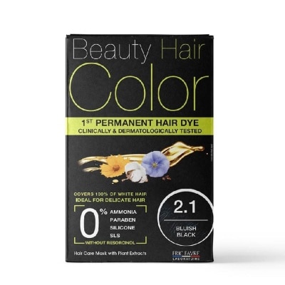 BEAUTY HAIR COLOR 1st Permanent Hair Dye 2.1 Bluish Black (Covers 100% White Hair) 160ml