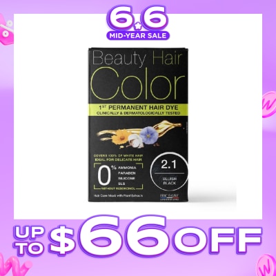 BEAUTY HAIR COLOR - 1st Permanent Hair Dye 2.1 Bluish Black (Covers 100% White Hair) 160ml