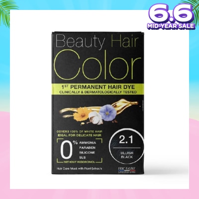 BEAUTY HAIR COLOR 1st Permanent Hair Dye 2.1 Bluish Black (Covers 100% White Hair) 160ml