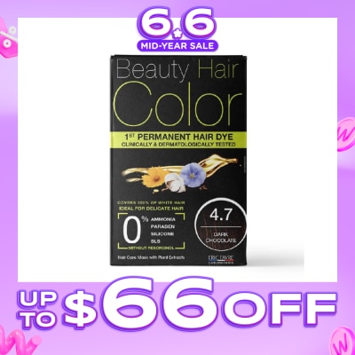 BEAUTY HAIR COLOR - 1st Permanent Hair Dye 4.7 Dark Chocolate (Covers 100% White Hair) 160ml