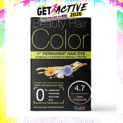BEAUTY HAIR COLOR - 1st Permanent Hair Dye 4.7 Dark Chocolate (Covers 100% White Hair) 160ml image