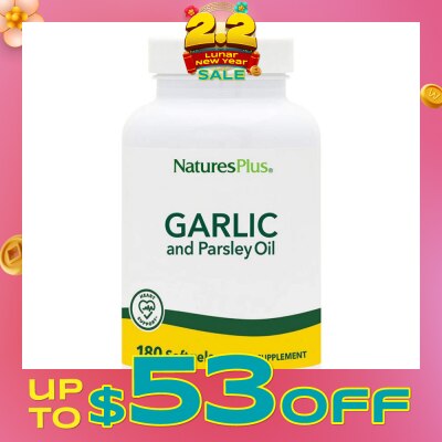 NATURE'S PLUS Garlic Parsley Oil 180 Soft Gels (Expiry: Nov`2026)