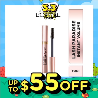 L'OREAL PARIS MAKEUP Voluminous Lash Paradise Mascara Instant Volume & Waterproof (Fit For Sensitive Eyes) 7.6ml