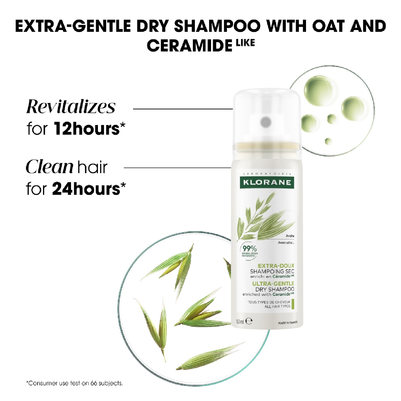 Oat & Ceramide Ultra Gentle Dry Shampoo 50ml