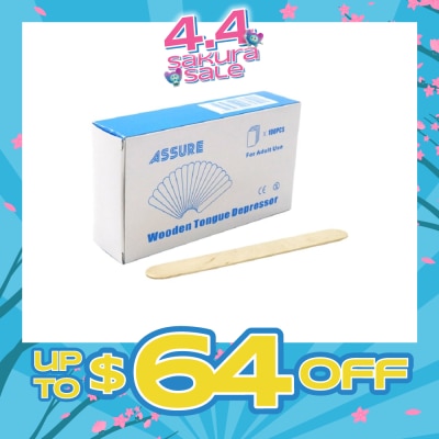 ASSURE - Wood Tongue Depressor (Single Use) 100s