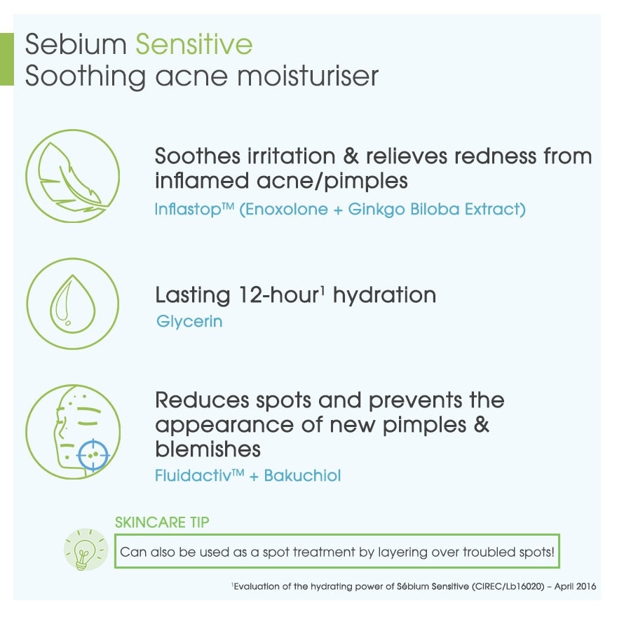 Sebium Sensitive Soothing Acne Moisturiser 30ml