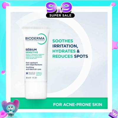 BIODERMA - Sebium Sensitive Soothing Acne Moisturiser 30ml image
