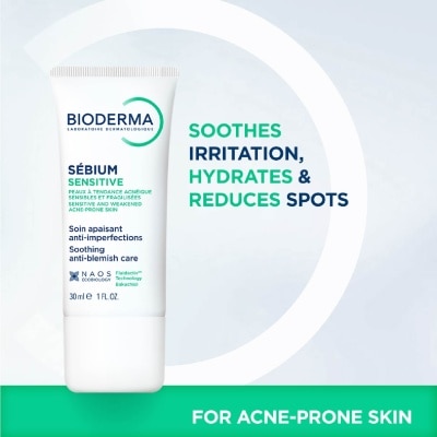 BIODERMA - Sebium Sensitive Soothing Acne Moisturiser 30ml image
