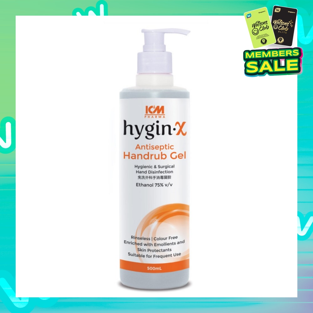 Hygin-X Antiseptic Handrub Gel 500ml (Expiry: Oct`2025)