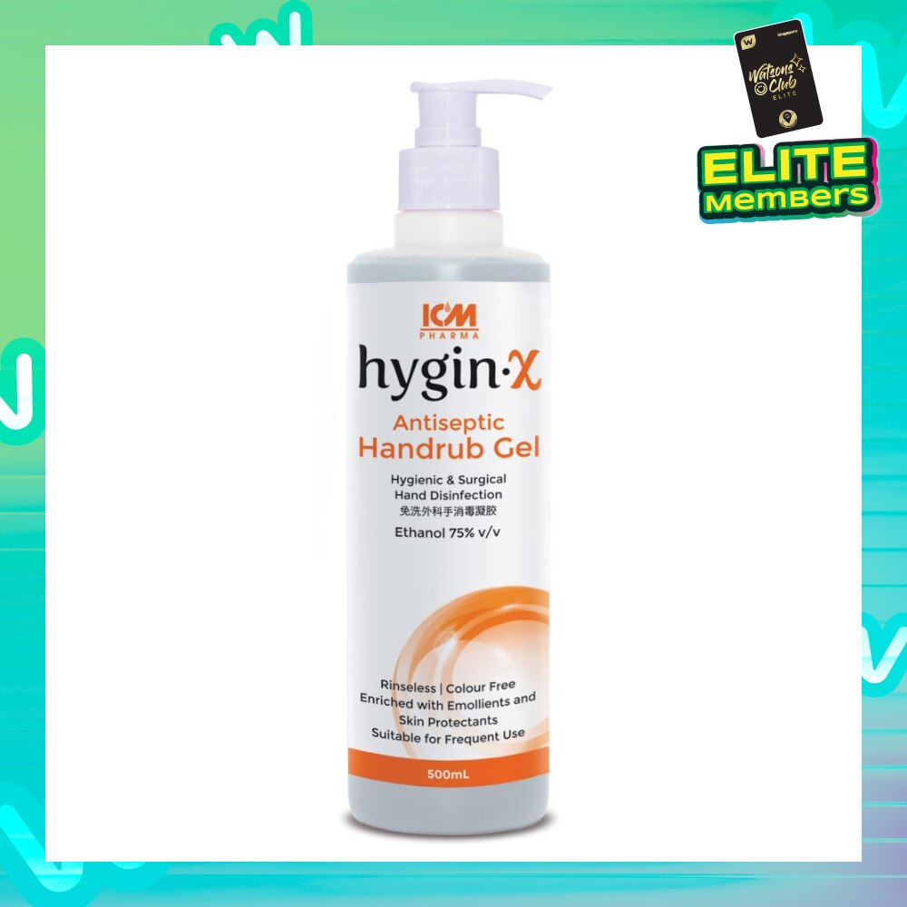 Hygin-X Antiseptic Handrub Gel 500ml (Expiry: Oct`2025)