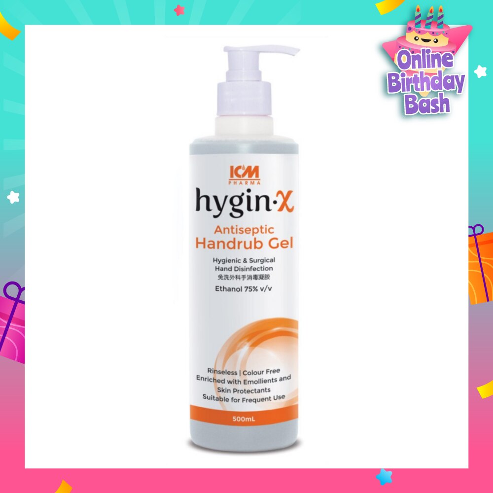Hygin-X Antiseptic Handrub Gel 500ml (Expiry: Oct`2025)