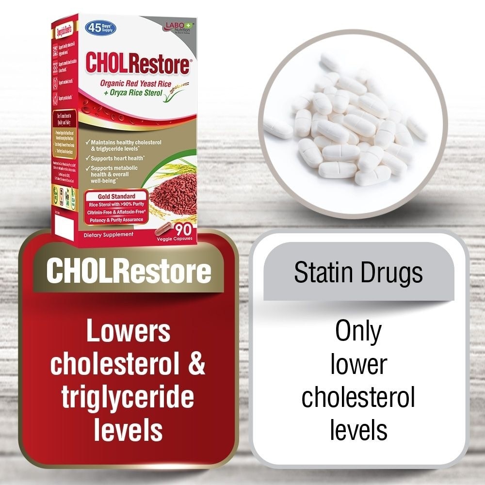 CHOLRestore Cholesterol Heart Health Supplement Veggie Capsule 90s
