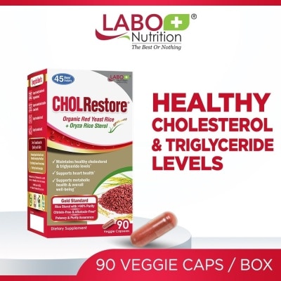 LABO NUTRITION - CHOLRestore Cholesterol Heart Health Supplement Veggie Capsule 90s