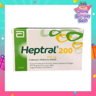 HEPTRAL Tablets 200mg (Supporting Healthy Liver Function & Healthy Mood) 30s