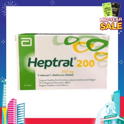 HEPTRAL Tablets 200mg (Supporting Healthy Liver Function & Healthy Mood) 30s
