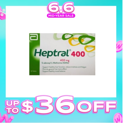 HEPTRAL - Tablets 400mg (Supporting Healthy Liver Function & Healthy Mood) 30s (Expiry: Feb`2027)
