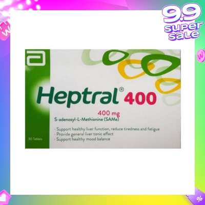 HEPTRAL Tablets 400mg (Supporting Healthy Liver Function & Healthy Mood) 30s