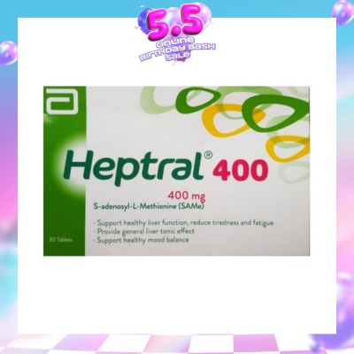 HEPTRAL - Tablets 400mg (Supporting Healthy Liver Function & Healthy Mood) 30s (Expiry: Feb`2027)